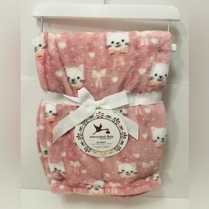 Adirondack Baby by Berkshire Purple with White Cats Kitties Kittens Baby Blanket